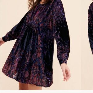 Free People Mirror Mirror Velvet Mini Dress